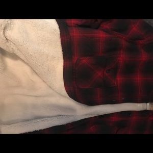 Plaid Sweatshirt with fuzzy Inside